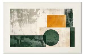 Quadro Contrasti geometrici - figure colorate con evidente texture sbiadita