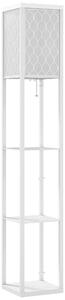 HOMCOM Lampada da Terra 2 in 1 Moderna con 3 Ripiani, Attacco E27, 26 x 26 x 160 cm, Bianco | Aosom Italy