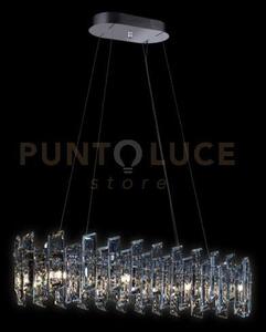 Arcadia lampada a sospensione ovale 8 luci, cromo, 8 lampadine x g9