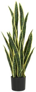 Outsunny Sanseveria Artificiale in Vaso da Esterno e Interno con 21 Foglie Modellabili, Ø20x90 cm | Aosom Italy