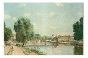 Quadro famoso Camille Pissarro - Il ponte ferroviario, Pontoise