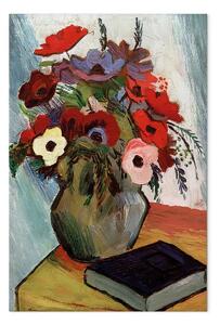 Riproduzione quadro August Macke - Natura morta con anemoni e libro blu