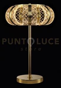 Lampada da tavolo retro', acrilico trasparente + hardware dorato, l