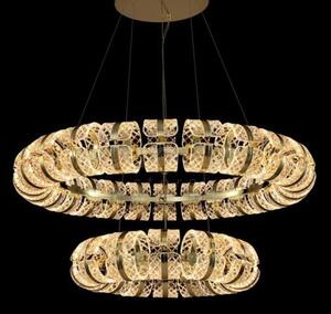 Lampadario grande retro' a doppio strato, acrilico trasparente + ha