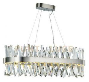 Lampada a sospensione ovale akasha, nichel satinato, led 90w 8100lm