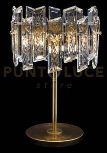 Lampada da tavolo piccola arcadia 3 luci, oro, 3 lampadine x g9 (es