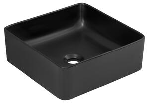 Lavabo in Vetroceramica SLIM, nero, 37 cm
