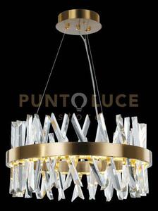 Lampada a sospensione rotonda akasha, ottone anticato, led 60w 5400