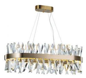 Lampada a sospensione ovale akasha, ottone anticato, led 90w 8100lm