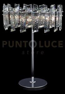 Lampada da tavolo arcadia grande 4 luci, cromo, 4 lampadine x g9 (e