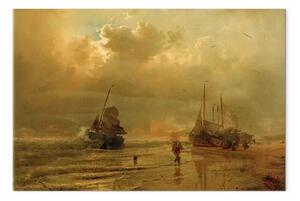 Riproduzione quadro Andreas Achenbach - Sul Mare del Nord