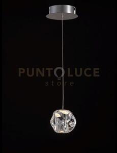 Lampada a sospensione ciottolo 1 luce acrilico trasparente, struttu