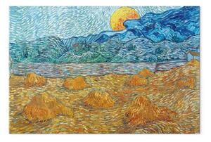 Riproduzione Vincent Van Gogh - Paesaggio serale con luna crescente