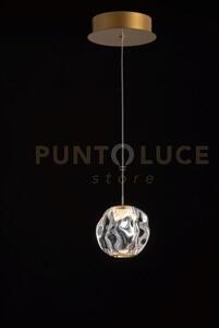 Lampada a sospensione ciottolo 1 luce acrilico trasparente, struttu