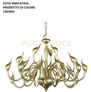Lampadario metaswan cromato, 24 luci attacco g4. diametro 110 cm, 