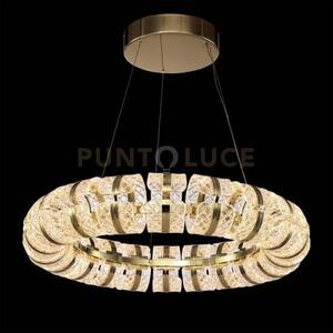 Lampadario retro' a strato singolo intermedio, acrilico trasparente