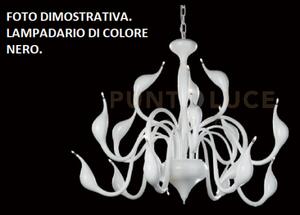 Metaswan nero, lampadario, 18 luci attacco g4. diametro 86cm, altez