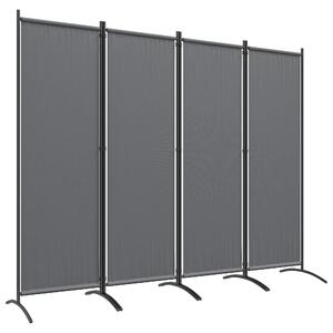 Outsunny Separé Divisorio Decorativo da Esterno a 4 Pannelli, Paravento da Giardino Alto Pieghevole, per Interno, Esterno, Balcone e Terrazzo, 221x50x172 cm, Grigio Scuro | Aosom Italy