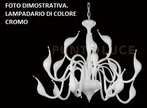 Metaswan cromo, lampadario, 18 luci attacco g4. diametro 86cm, alte