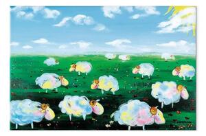 Quadro moderno Prato con pecorelle