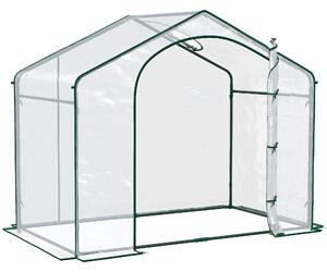 Outsunny Serra per Orto da Giardino con Ingresso a Zip e Presa d'Aria Superiore, in Plastica e Acciaio, 180x100x152 cm, Trasparente | Aosom Italy