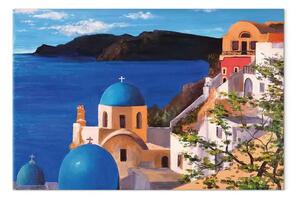 Quadro moderno Baia cobalto I - Paesaggio in stile Santorini
