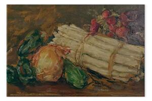 Quadro famoso Max Slevogt - Natura morta con asparagi e ravanelli