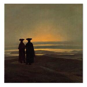 Riproduzione Caspar David Friedrich - Paesaggio serale con due uomini