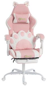 Vinsetto Sedia Gaming Poltrona Gaming Ergonomica Reclinabile Poggiapiedi Rosa | Aosom Italy