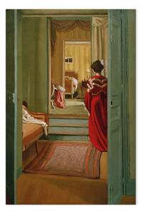Quadro famoso Félix Vallotton - Intérieur avec femme en rouge de dos