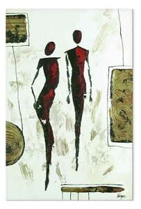 Quadro moderno Figure astratte - Silhouette di due persone con motivi decorativi