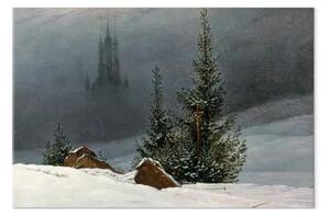 Quadro famoso Caspar David Friedrich - Paesaggio invernale con chiesa