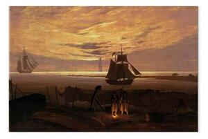 Riproduzione quadro Caspar David Friedrich - Spiaggia sul Mar Baltico di sera