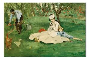 Quadro famoso Edouard Manet - La famiglia Monet in giardino