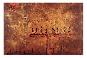 Quadro Persone in bronzo - astrazione con sagome e motivi