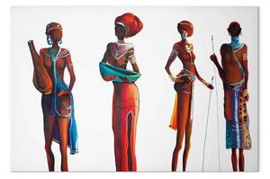 Quadro Tribù africana - Motivo etnico africano con figure umane