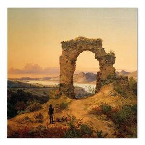 Riproduzione Andreas Achenbach - Vista dal Rolandsbogen fino alla valle del Reno e al Siebengebirge