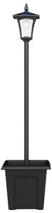Outsunny Lampione da Giardino Solare 1.6 m in Alluminio, Accensione Automatico, IP44 Impermeabile, Nero | Aosom Italy