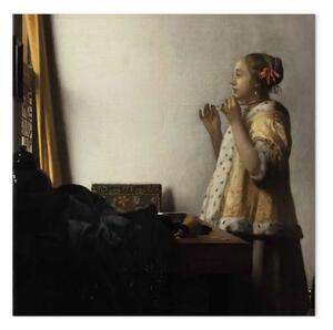 Quadro famoso Jan Vermeer - Giovane donna con collana di perle