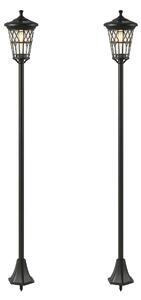 Outsunny Set di 2 Lampioni Solari da Giardino 1.86m, Lampade Stradali Acciaio Inox | Aosom Italy
