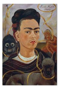 Riproduzione quadro Frida Kahlo - Autoritratto con Changuito