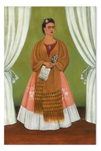 Quadro famoso Frida Kahlo - Frida Kahlo Between Two Curtains (Self Portrait Dedicated to Leon Trotsky)