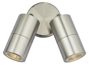 Där Lighting ORT0968 - Faretto da parete LED per esterni ORTEGA 2xGU10/5W/230V IP65 cromo