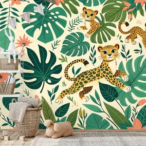Carta da parati – Cuccioli di leopardo nella giungla