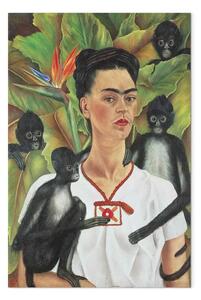 Riproduzione quadro Frida Kahlo - Autoritratto con scimmie