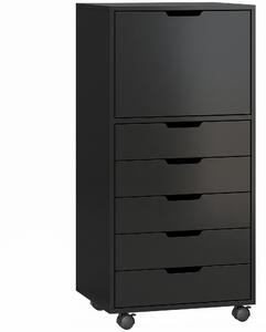 HOMCOM Mobile Archivio Stampante con 5 Cassetti e Ruote, Nero | Aosom Italy
