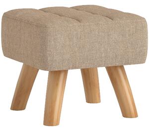 HOMCOM Pouf poggiapiedi in tessuto effetto lino, 27x27x26 cm, marrone | Aosom Italy
