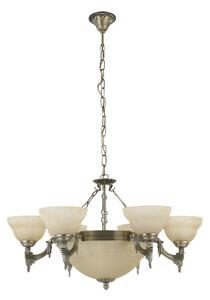 EGLO 85858 - Lampadario a sospensione con catena MARBELLA 9xE14/60W vetro in alabastro