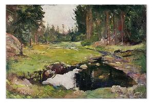 Quadro famoso Edvard Munch - Forest Landscape with Small Lake