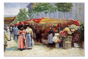 Riproduzione quadro Jozef Pankiewicz - Mercato dei fiori di fronte alla Chiesa della Madeleine a Parigi